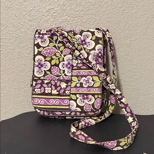 Vera Bradley Purple and Green Floral Crossbody Bag